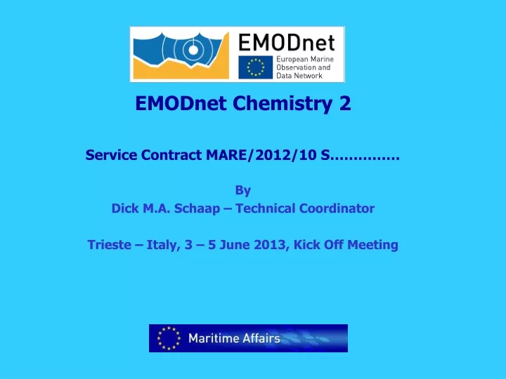emodnet chemistry 2 service contract mare 2012