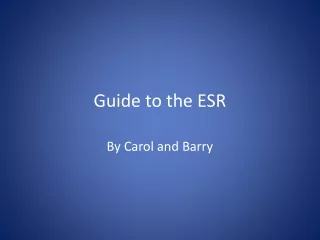 Guide to the ESR
