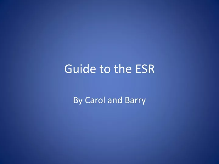 guide to the esr