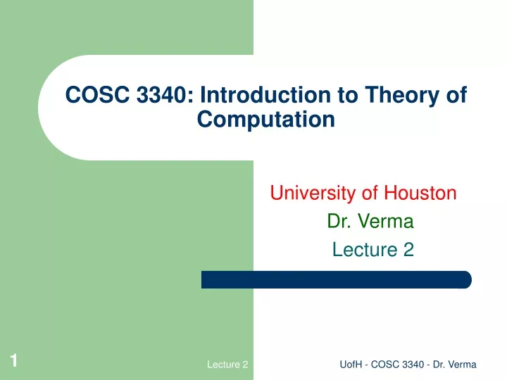 cosc 3340 introduction to theory of computation