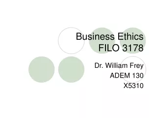 Business Ethics FILO 3178