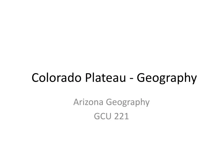 colorado plateau geography