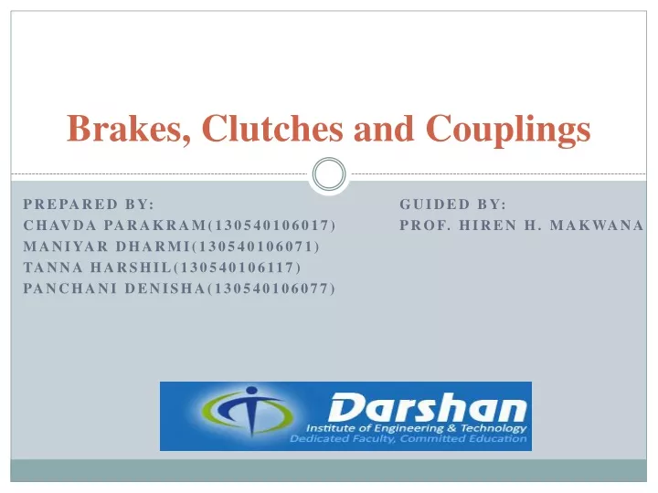 brakes clutches and couplings