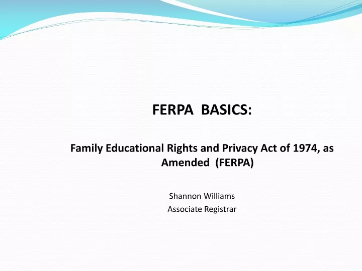 ferpa basics family educational rights