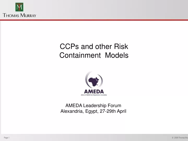 ccps and other risk containment models