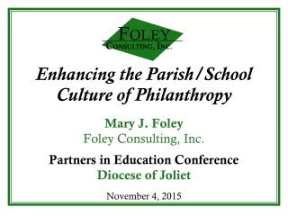 Enhancing the Parish/School Culture of Philanthropy
