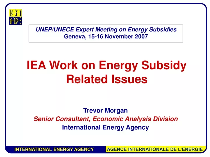 iea work on energy subsidy related issues