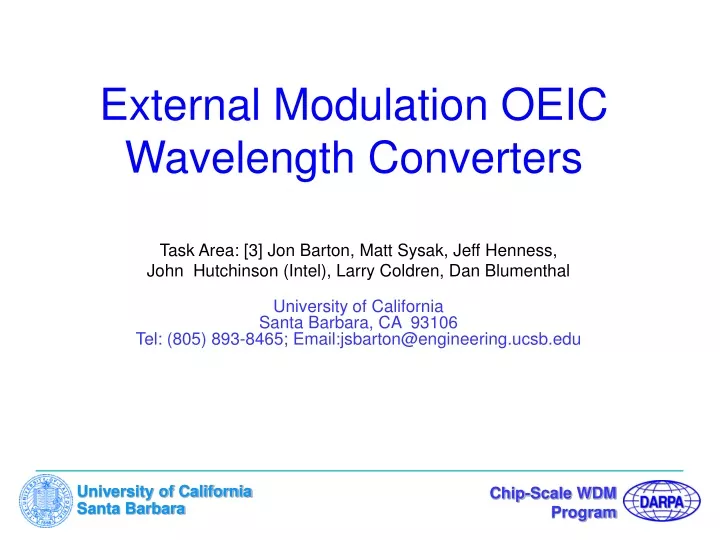 external modulation oeic wavelength converters