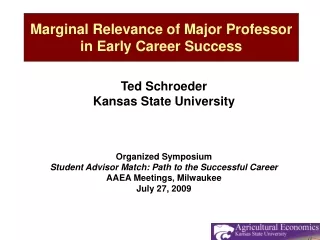 Marginal Relevance of Major Professor in Early Career Success