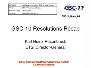 GSC-10 Resolutions Recap
