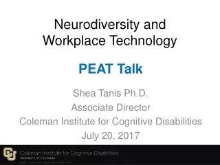 Neurodiversity and  Workplace Technology