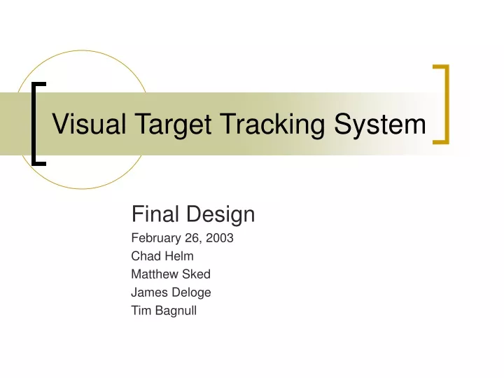 visual target tracking system