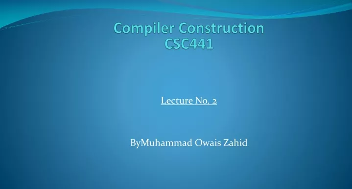 compiler construction csc441