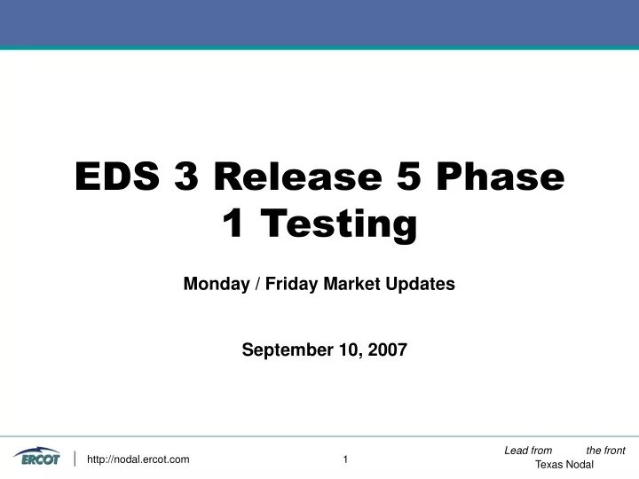 eds 3 release 5 phase 1 testing