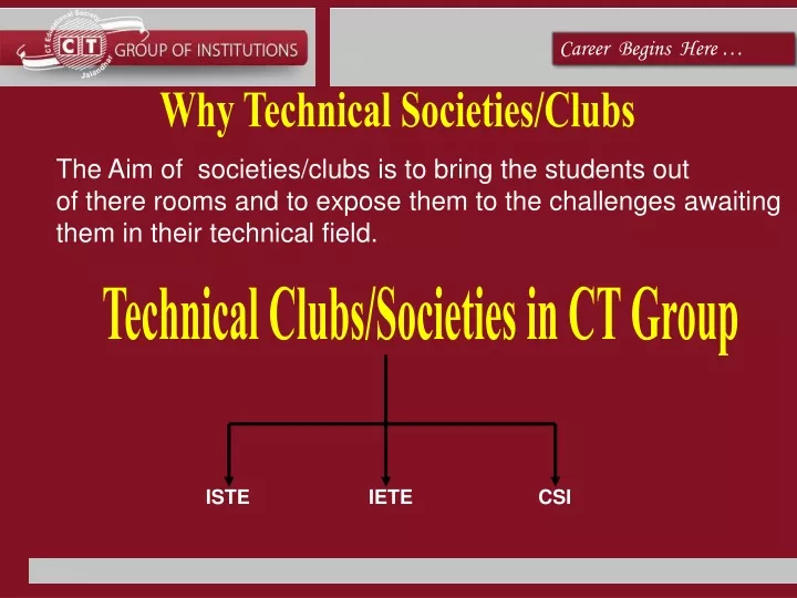 why technical societies clubs