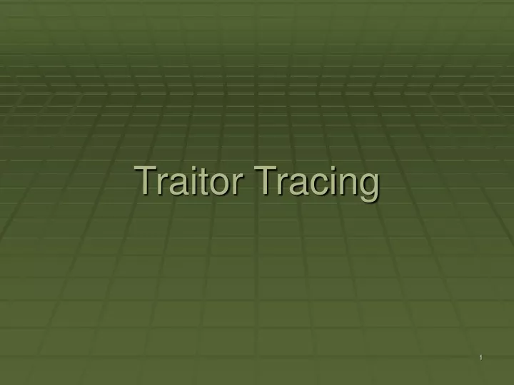 traitor tracing
