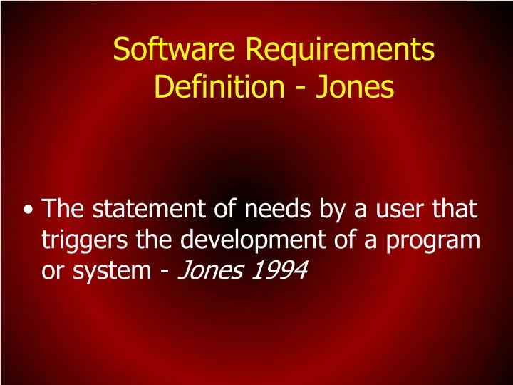 software requirements definition jones