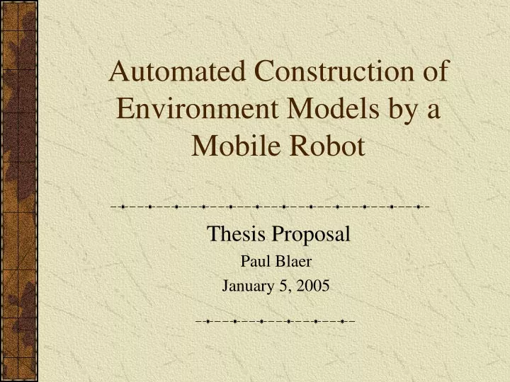 automated construction of environment models by a mobile robot