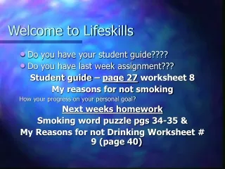 Welcome to Lifeskills