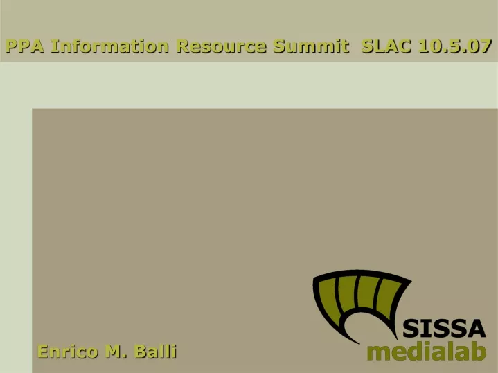 ppa information resource summit slac 10 5 07