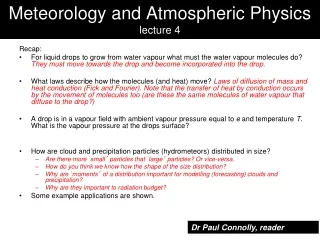 Meteorology and Atmospheric Physics lecture 4