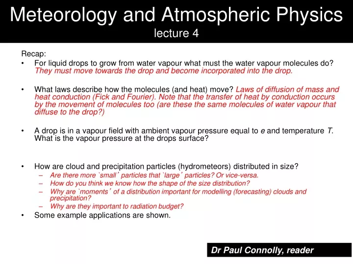 meteorology and atmospheric physics lecture 4