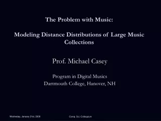 The Problem with Music: Modeling Distance Distributions of Large Music Collections