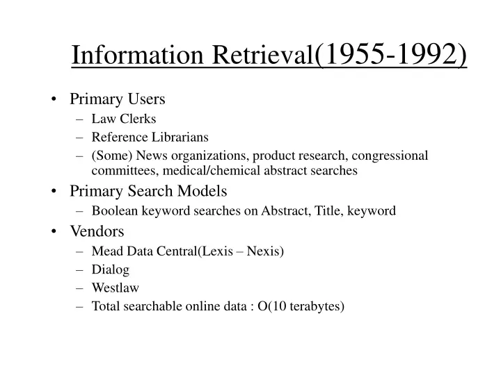 information retrieval 1955 1992