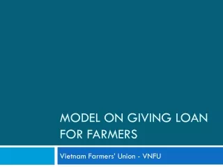 Model on giving loan for farmers