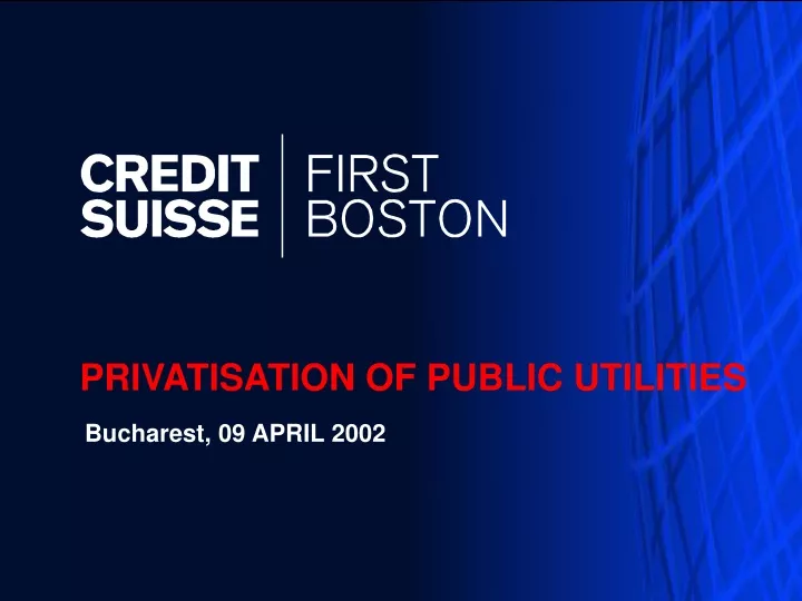 privatisation of public utilities