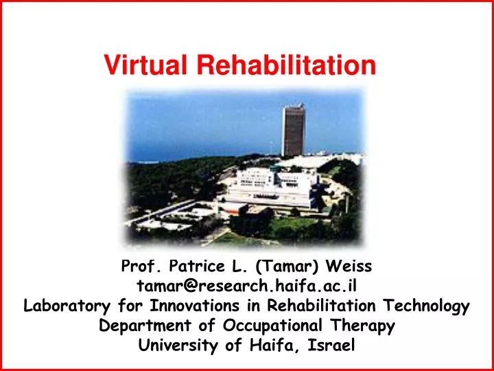 virtual rehabilitation