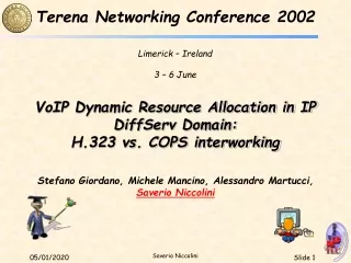 VoIP Dynamic Resource Allocation in IP DiffServ Domain: H.323 vs. COPS interworking