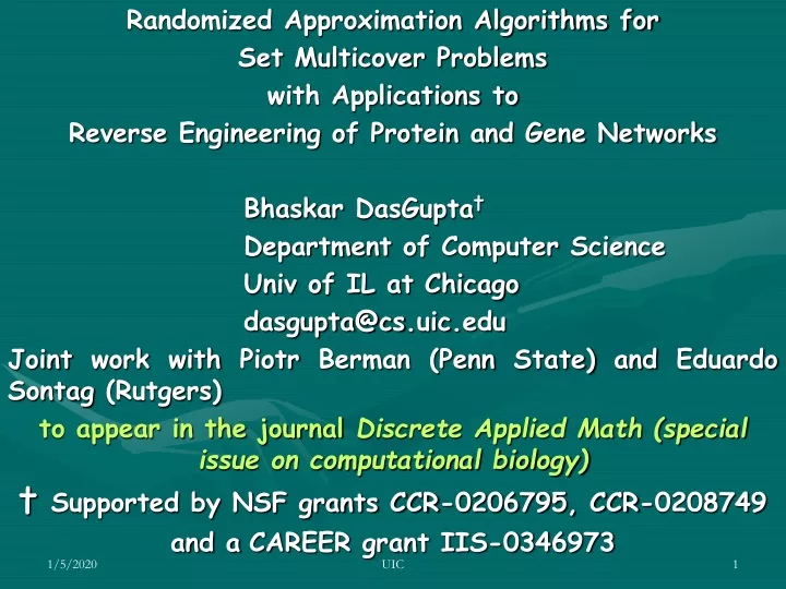 randomized approximation algorithms