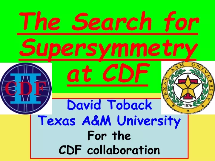 the search for supersymmetry at cdf