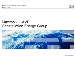Maximo 7.1 AVP Constellation Energy Group