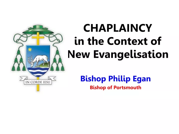 chaplaincy i n t he context of new evangelisation