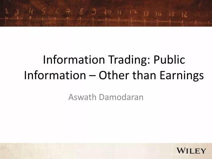 information trading public information other than earnings