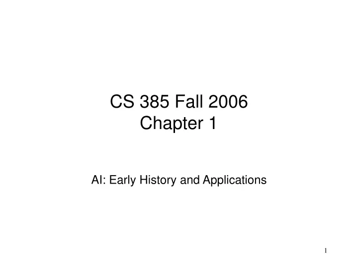 cs 385 fall 2006 chapter 1