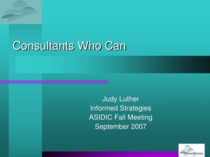 consultants who can