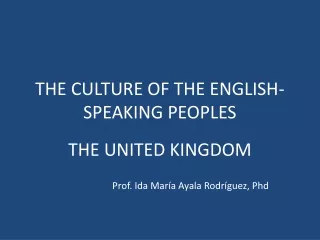 THE CULTURE OF THE ENGLISH-SPEAKING PEOPLES