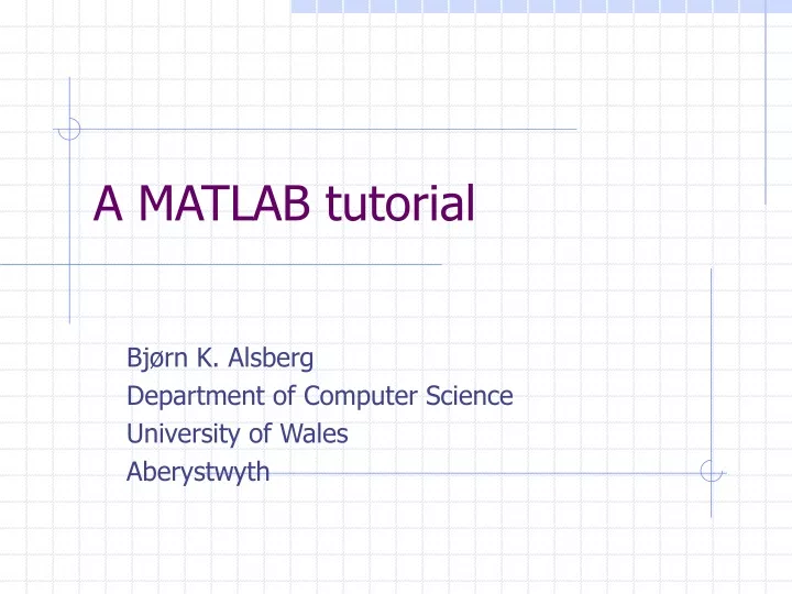 a matlab tutorial