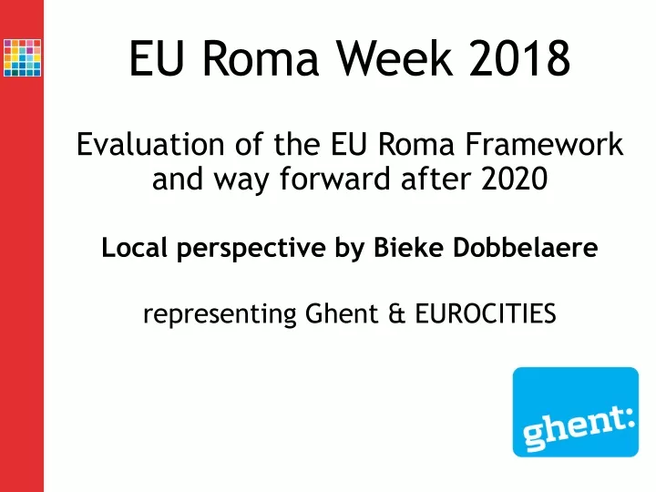 eu roma week 2018 evaluation of the eu roma