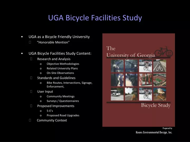 uga bicycle facilities study