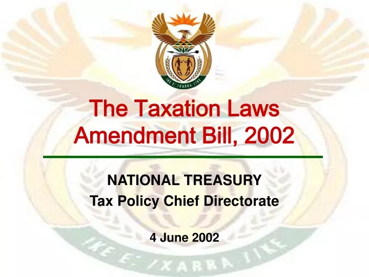 the taxation laws amendment bill 2002