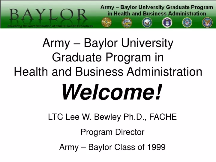 army baylor university graduate program in health