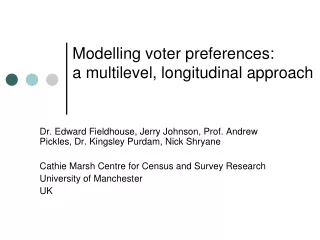 Modelling voter preferences: a multilevel, longitudinal approach