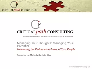 CRITICAL path  CONSULTING