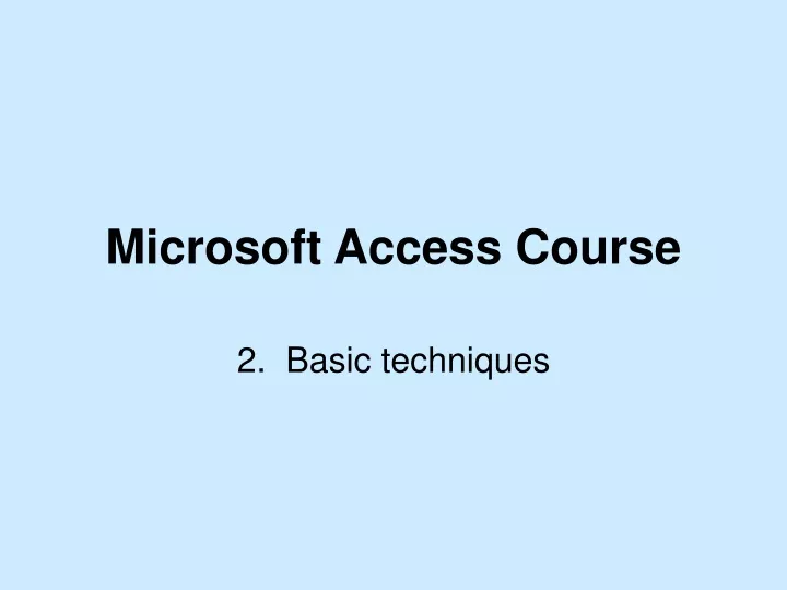 microsoft access course