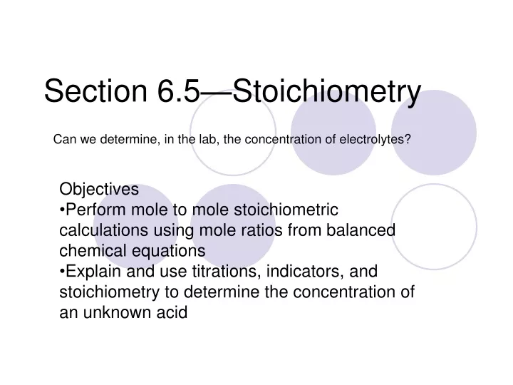 section 6 5 stoichiometry