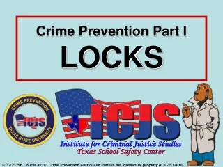 Crime Prevention Part I LOCKS